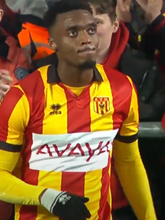 Load image into Gallery viewer, KV Mechelen 2022-23 Home shirt MATCH WORN #9 Julien Ngoy "20 jaar redding" *incl. CoA*