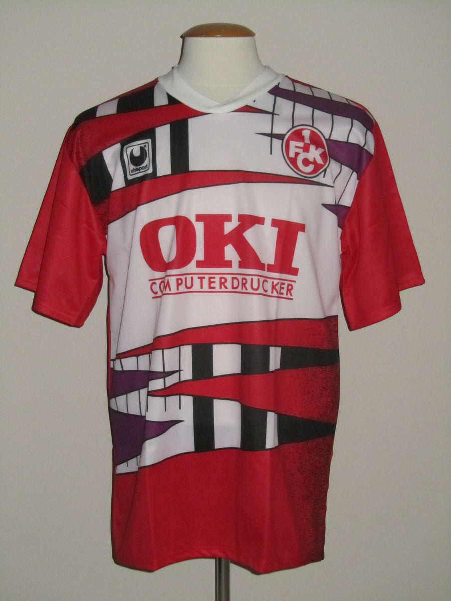 Maillot Foot 1. FC Kaiserslautern 1991-92 Uhlsport – #6 Frank Lelle (Taille XL)