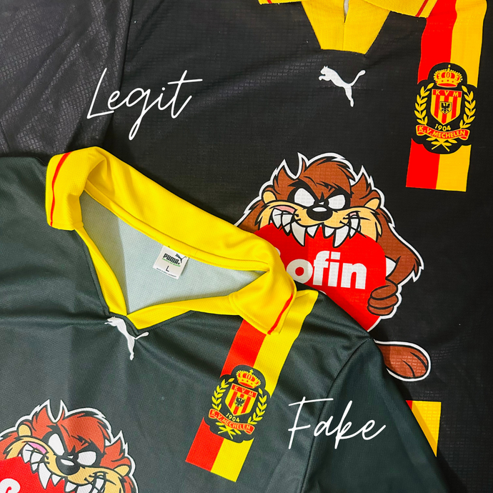 Fake vs Real: KV Mechelen 2000-01 Puma away shirt