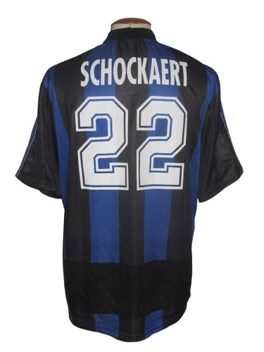 Club Brugge 1998-99 Home shirt MATCH ISSUE/WORN CL/UEFA Cup #22 Koen Schockaert