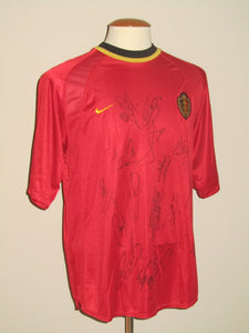 Rode Duivels 2000-02 Home shirt M *squad signed*