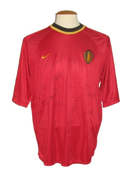 Rode Duivels 2000-02 Home shirt L *squad signed*