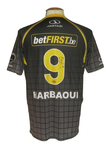 KSC Lokeren 2013-14 Away shirt MATCH ISSUE/WORN #9 Hamdi Harbaoui *signed*