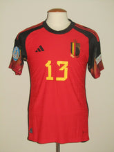 Load image into Gallery viewer, Rode Duivels 2022-24 Home shirt MATCH ISSUE/WORN EK U21 #13 Louis Patris