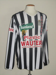 RCS Charleroi 2003-04 Home shirt MATCH/ISSUE WORN #6 Sébastien Chabaud *signed*