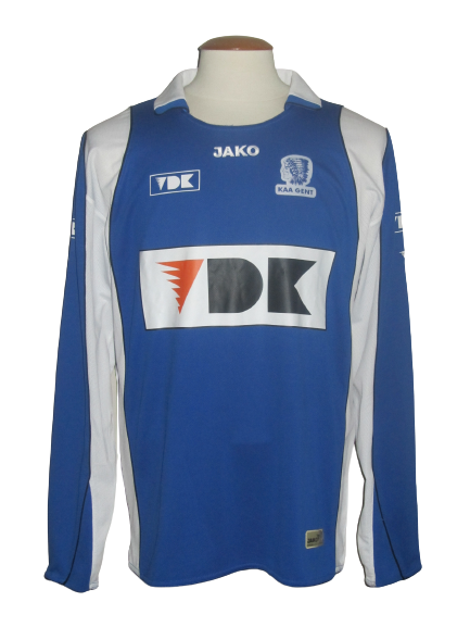 KAA Gent 2007-08 Home shirt MATCH ISSUE/WORN #27 Jonas De Roeck