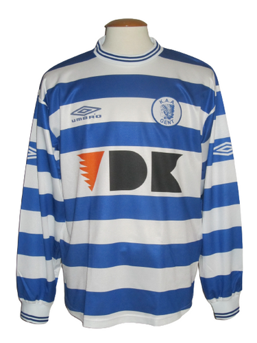 KAA Gent 2001-02 Home shirt L/S L #9 De Koninck