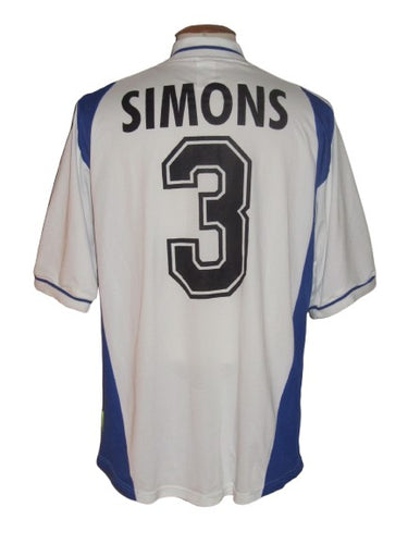Club Brugge 2000-02 Away shirt MATCH ISSUE/WORN UEFA CUP #3 Timmy Simons *signed*