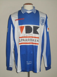 KAA Gent 1998-99 Home shirt MATCH ISSUE/WORN #14 Thomas Chatelle *signed*