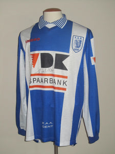 KAA Gent 1998-99 Home shirt MATCH ISSUE/WORN #14 Thomas Chatelle *signed*