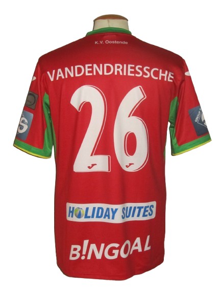KV Oostende 2017-18 Home shirt MATCH ISSUE/WORN #26 Kevin Vandendriessche