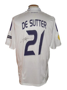 RSC Anderlecht 2009-10 Home shirt MATCH ISSUE/WORN Europa League #21 Tom de Sutter *signed*