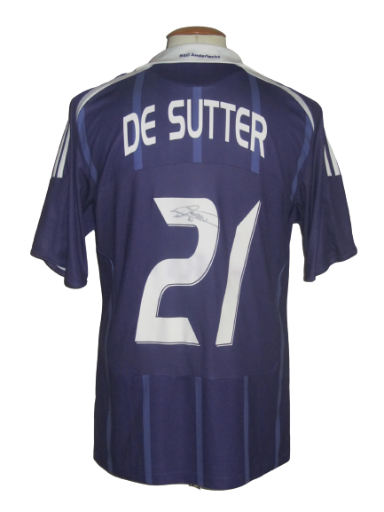 RSC Anderlecht 2008-09 Home shirt L/S L #21 Tom De Sutter *signed*