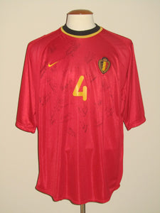 Rode Duivels 2000-02 Home shirt XL #4 Eric Van Meir *signed*