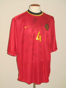 Rode Duivels 2000-02 Home shirt XL #4 Eric Van Meir *signed*