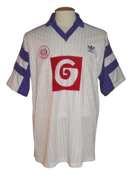 RSC Anderlecht 1990-91 Away shirt MATCH ISSUE UEFA Cup #16 Pär Zetterberg vs FC Petrolul