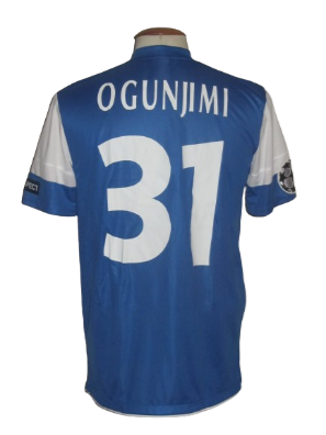 KRC Genk 2011-12 Home shirt MATCH ISSUE/WORN Champions League #31 Ogunjimi *signed*