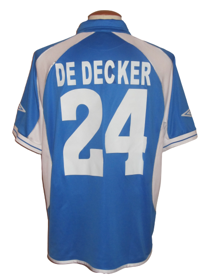 KAA Gent 2002-03 Home shirt MATCH ISSUE/WORN UEFA Intertoto #24 Wim De Decker