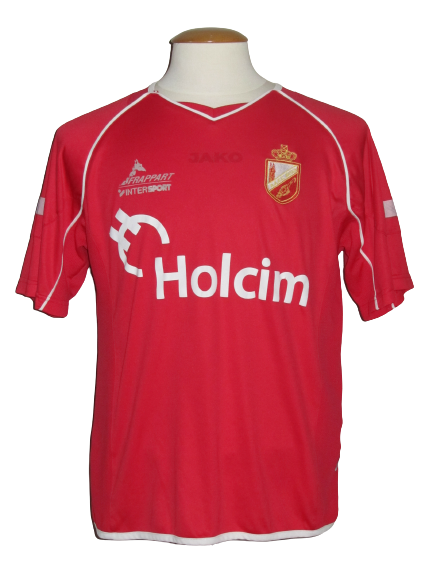 RAEC Mons 2006-07 Home shirt MATCH ISSUE/WORN #28 Wamberto *damaged*