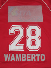 Load image into Gallery viewer, RAEC Mons 2006-07 Home shirt MATCH ISSUE/WORN #28 Wamberto *damaged*