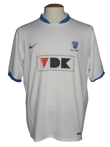 KAA Gent 2006-07 Away shirt MATCH ISSUE/PREPARED Intertoto #24 Steve De Ridder