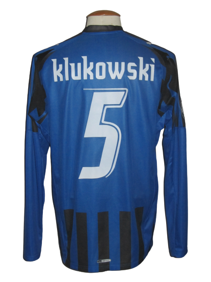 Club Brugge 2007-08 Home shirt MATCH ISSUE/WORN UEFA Cup #5 Michael Klukowski vs Brann Bergen
