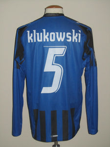 Club Brugge 2007-08 Home shirt MATCH ISSUE/WORN UEFA Cup #5 Michael Klukowski vs Brann Bergen
