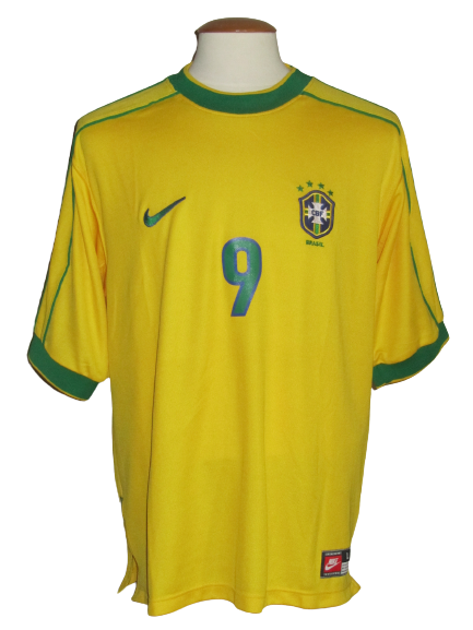 1998ブラジル ホーム #9 ロナウド L Brazil 1998 Home shirt L #9 Ronaldo – Belgian Football Classics
