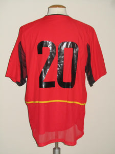 Rode Duivels 2002-04 Home shirt PLAYER ISSUE #20
