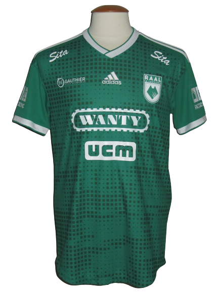 RAAL La Louvière 2020-21 Home shirt MATCH ISSUE #10 Pierre Charles