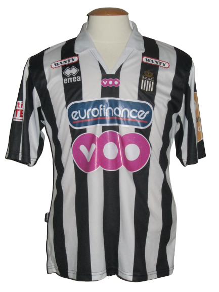 RCS Charleroi 2007-08 Home shirt MATCH ISSUE/WORN #15 Fabien Camus