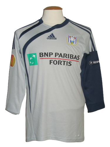 RSC Anderlecht 2009-10 Keeper shirt MATCH ISSUE Europa League #25 Sébastien Bruzzese