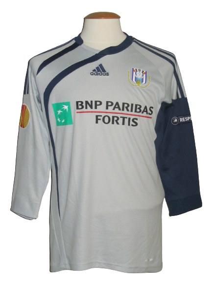 RSC Anderlecht 2009-10 Keeper shirt MATCH ISSUE Europa League #25 Sébastien Bruzzese