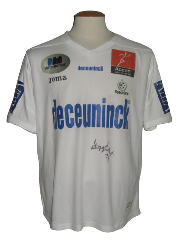 KSV Roeselare 2008-09 Home shirt MATCH ISSUE/WORN #14 Jeremy Huyghebaert