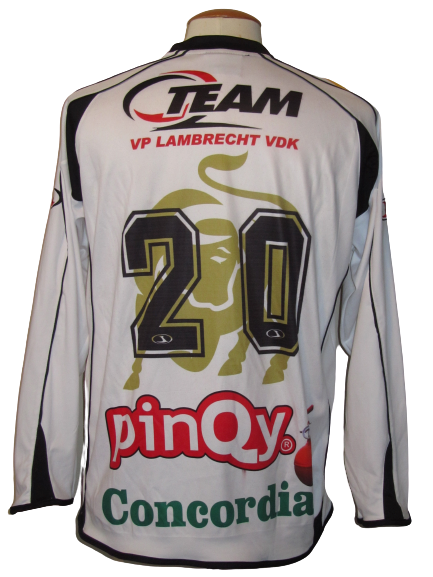 KSC Lokeren 2008-09 Home shirt MATCH ISSUE GOLDEN BULL #19 Moussa Maazou